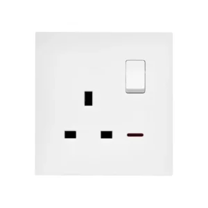 13A 1 GANG SWITCH SOCKET W/NEON WHITE