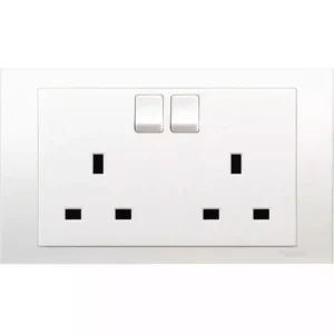 13A 2 GANG SWITCH SOCKET WHITE