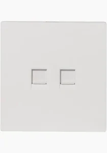 2 GANG TELE/DATA SOCKET PLATE-WHITE