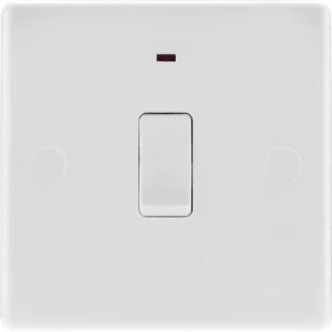 20A Double Pole (DP) Switch with Neon Indicator (3×3) – White